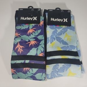 New kids hurley graphic crew socks floral luxury